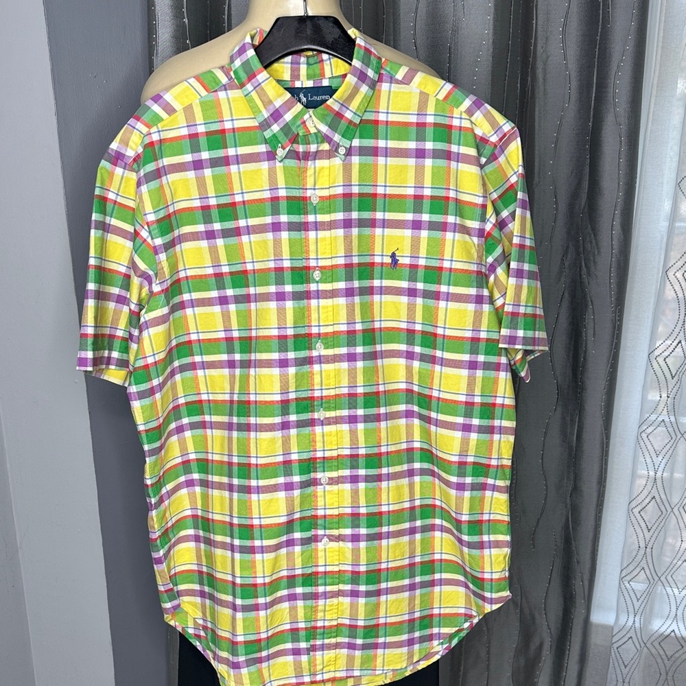 Ralph Lauren Men's Sz L/G Vibrant Plaid Button Down Shirt
